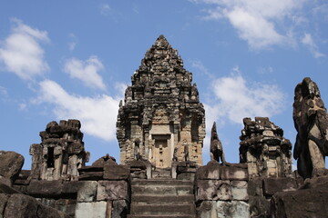 Fototapeta premium 01 Dec 2021 Amazing of Angkor Wat template at Siem Reap Province, Cambodia, The best travel in asian.
