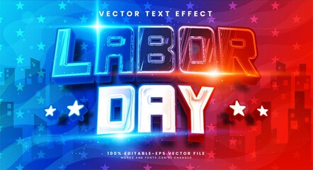 Labor day 3d editable text effect suitable for labor day event.