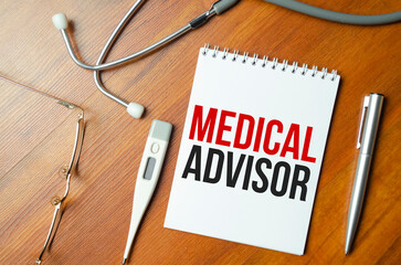 Medical Advisor Planning on Background of Working Table