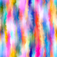Bleed vertical stripe summer tie dye batik beach wear pattern. Seamless variegated gradient space dyed shibori effect. Washed out painterly trendy fashion print background.  © Nautical