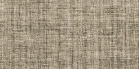Seamless rough canvas or linen burlap background texture in vintage dark beige brown. Closeup of tileable nubby hand woven heavy boucle surface pattern. A high resolution fabric 3D rendering backdrop.
