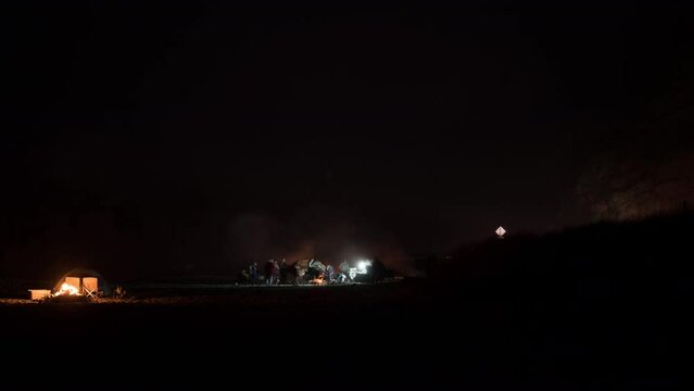 Caspar Beach Bonfire AA Meeting gets shut down by Police - Timelapse