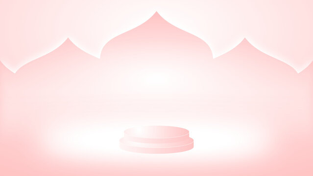 Islamic background in soft gradient color with two-level product display podium © Guss No