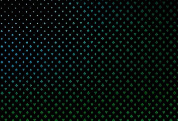 Dark blue, green vector pattern with symbol of cards.