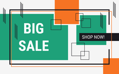 Big sale, discount banner vector design template