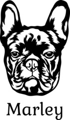  Marley Black White Vector dog suitable for logo