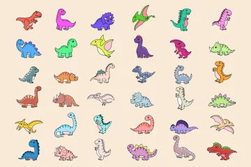 Stickers muraux Licornes Set Mega Bundle Cute Collection Dino Fossil Dinosaurs Baby kids Animal Cartoon Doodle Funny Clipart for kids and children