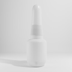 white plastic bottle cosmetic a front view 3d render