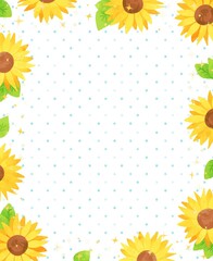beautiful　watercolor　sunflower　background　illustration