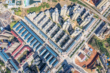 Dense real estate buildings in You County, Zhuzhou City, Hunan Province, China