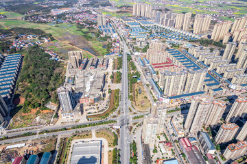 Fototapeta premium Dense real estate buildings in You County, Zhuzhou City, Hunan Province, China