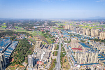 Dense real estate buildings in You County, Zhuzhou City, Hunan Province, China