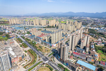 Fototapeta na wymiar Dense real estate buildings in You County, Zhuzhou City, Hunan Province, China