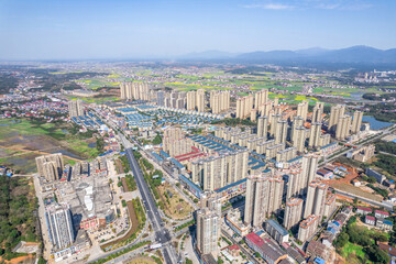 Fototapeta na wymiar Dense real estate buildings in You County, Zhuzhou City, Hunan Province, China