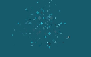 Light Blue, Green vector cover with small and big stars.