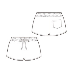 Women's jersey shorts fashion vector sketch / Illustrator CC