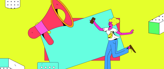 Announcement notice vector creative concept illustration
