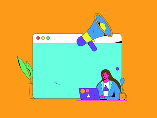 Announcement notice vector creative concept illustration
