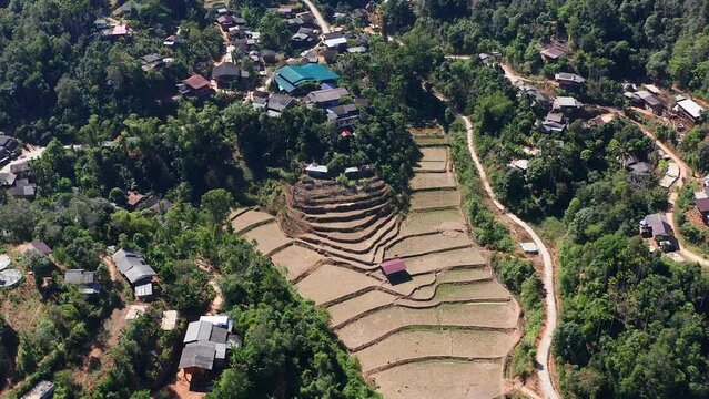 Ban Huai Hom Christendom, village in the jungle and valley in Mae Hong Son, Thailand