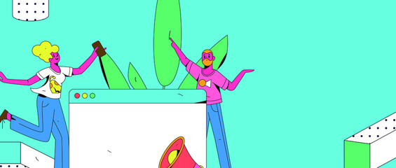 Announcement notice vector creative concept illustration
