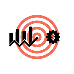 Illustration of increase business icon with the concept of business target sale.