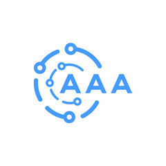 AAA letter technology logo design on white  background. AAA creative initials letter logo concept. AAA letter technology design.

