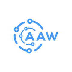AAW letter technology logo design on white  background. AAW creative initials letter logo concept. AAW letter technology design.
