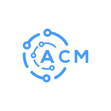 ACM letter technology logo design on white  background. ACM creative initials letter logo concept. ACM letter technology design.