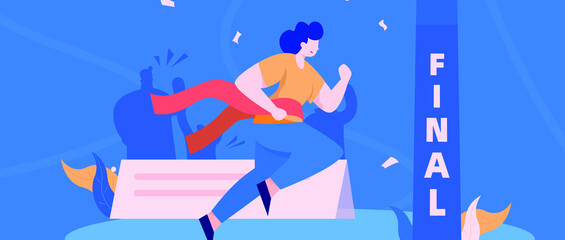 Running workout body vector creative concept illustration
