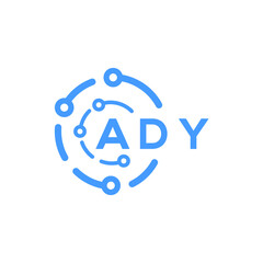 ADY letter technology logo design on white  background. ADY creative initials letter logo concept. ADY letter technology design.