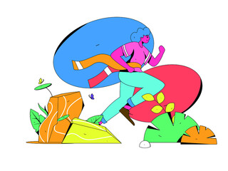 Running workout body vector creative concept illustration
