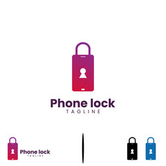 phone with padlock logo design on isolated background, phone lock logo design concept