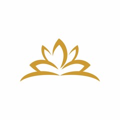 Golden lotus flower logo design icon vector.