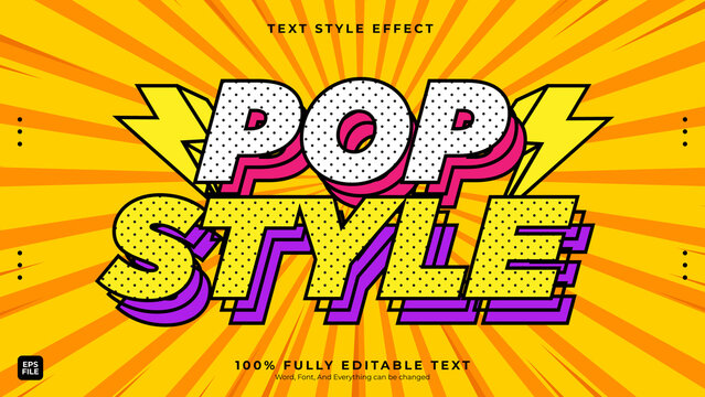 Text effects pop art style text effect vector editable Premium Vector
