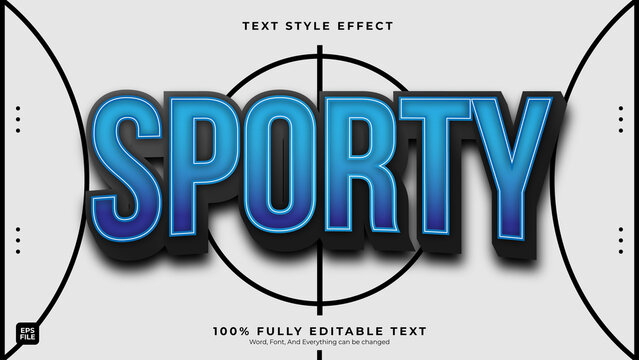 Trendy sporty text effects editable text style effect Premium Vector