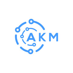 AKM letter technology logo design on white  background. AKM creative initials letter logo concept. AKM letter technology design.