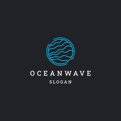 Ocean wave logo icon design template vector illustration