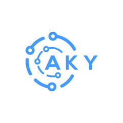 AKY letter technology logo design on white  background. AKY creative initials letter logo concept. AKY letter technology design.
