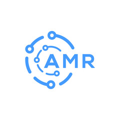 AMR letter technology logo design on white  background. AMR creative initials letter logo concept. AMR letter technology design.