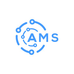 AMS letter technology logo design on white  background. AMS creative initials letter logo concept. AMS letter technology design.