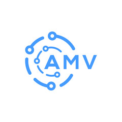 AMV letter technology logo design on white  background. AMV creative initials letter logo concept. AMV letter technology design.