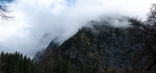 Yosemite Mountain in Mist