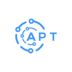 APT letter technology logo design on white  background. APT creative initials letter logo concept. APT letter technology design.