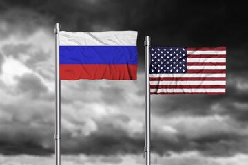 Flag usa on dark sky background