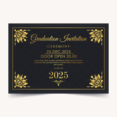 Elegant dark graduation invitation template