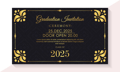 Elegant dark graduation invitation template