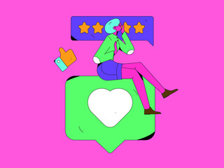 Rating positive vector creative concept illustration
