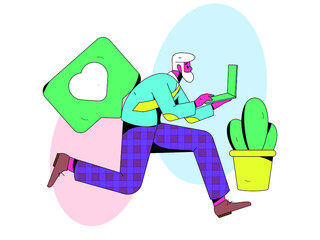 Rating positive vector creative concept illustration
