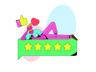 Rating positive vector creative concept illustration
