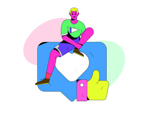 Rating positive vector creative concept illustration
